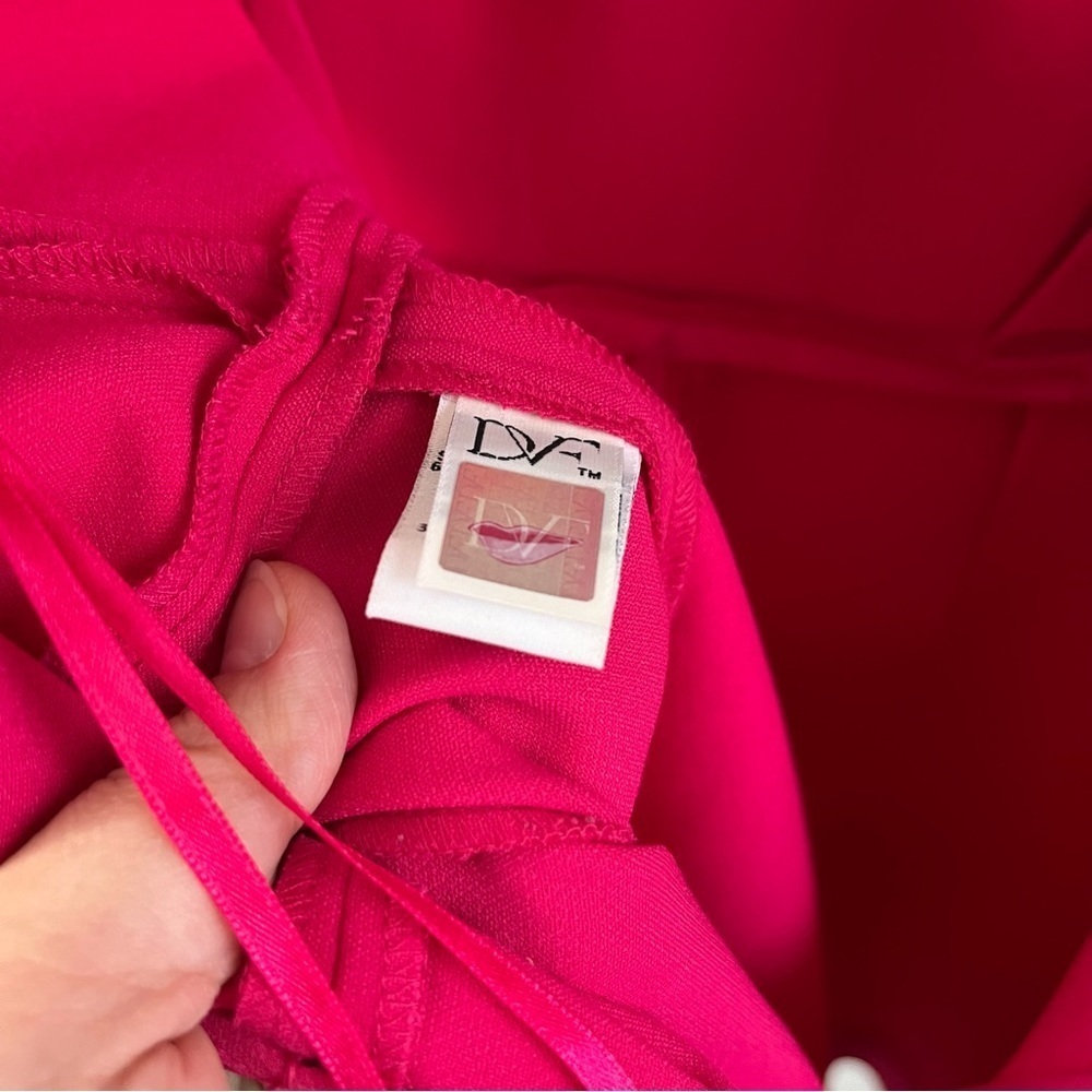 DIANE Von FURSTENBERG | GUC Pink Midi Dress Zip Back Sleeveless sz 2 **defects - Picture 9 of 12